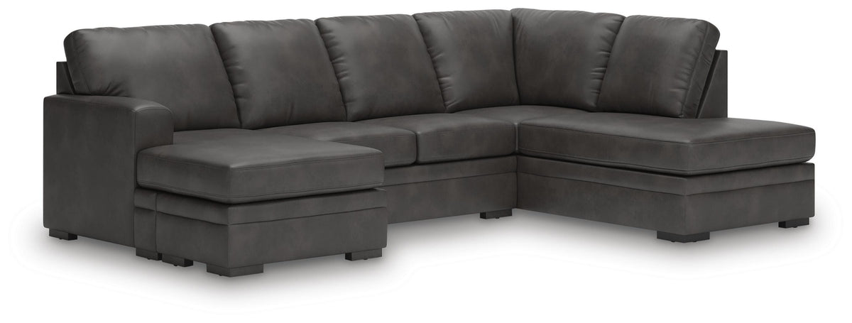 Lofton-Pike 2-Piece Sectional with Chaise Faux Leather