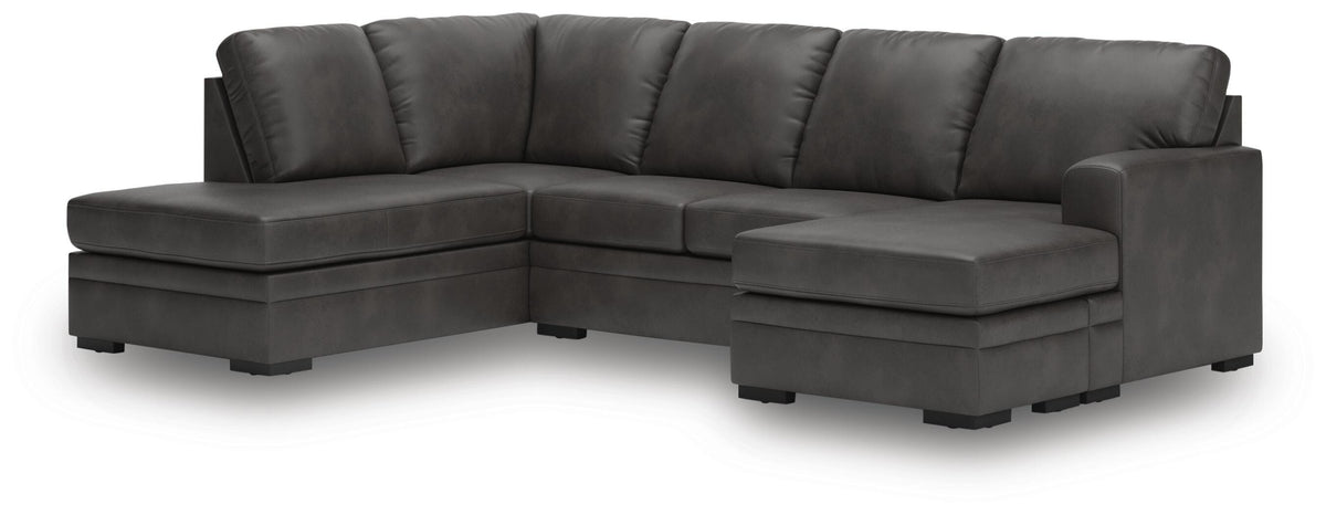 Lofton-Pike 2-Piece Sectional with Chaise Faux Leather