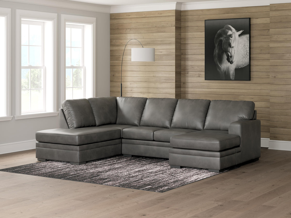 Lofton-Pike 2-Piece Sectional with Chaise Faux Leather