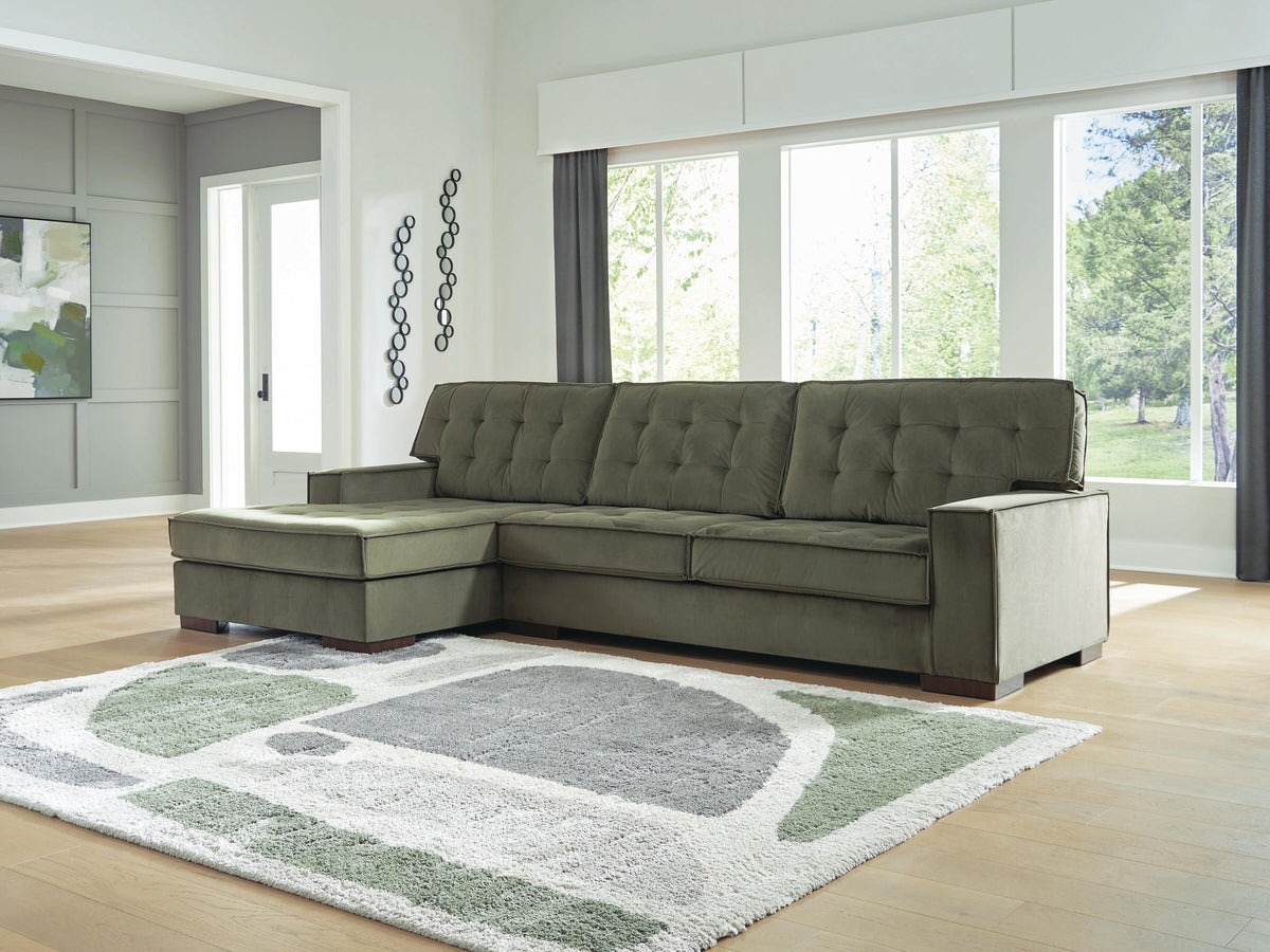 Caspian-Town 2-Piece Sectional with Chaise Velvet