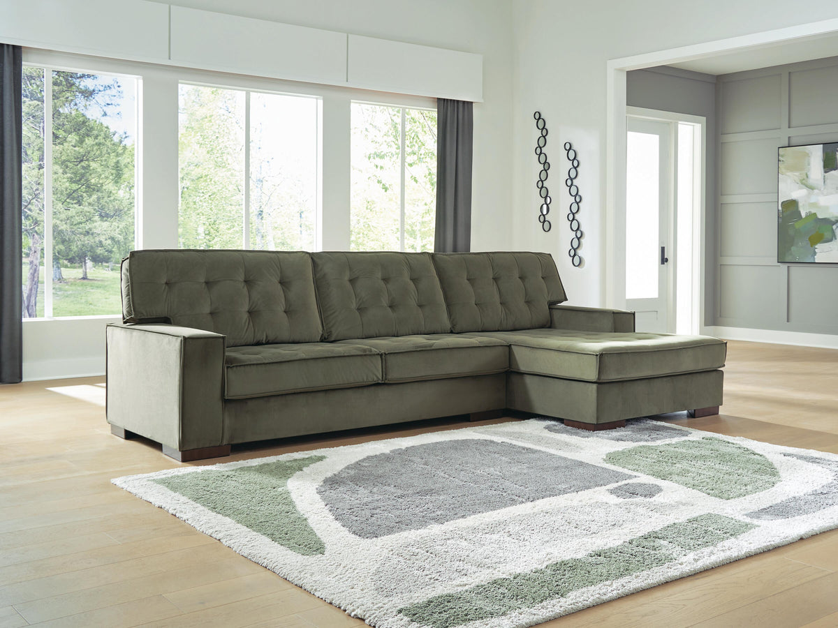 Caspian-Town 2-Piece Sectional with Chaise Velvet