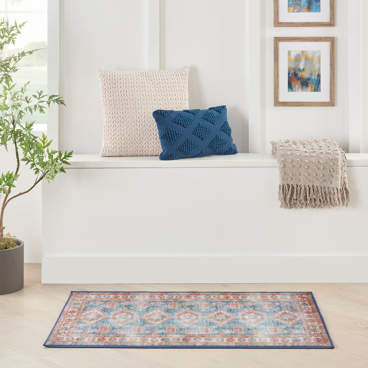 Fulton FUL08 Blue Ivory Rug - room scene