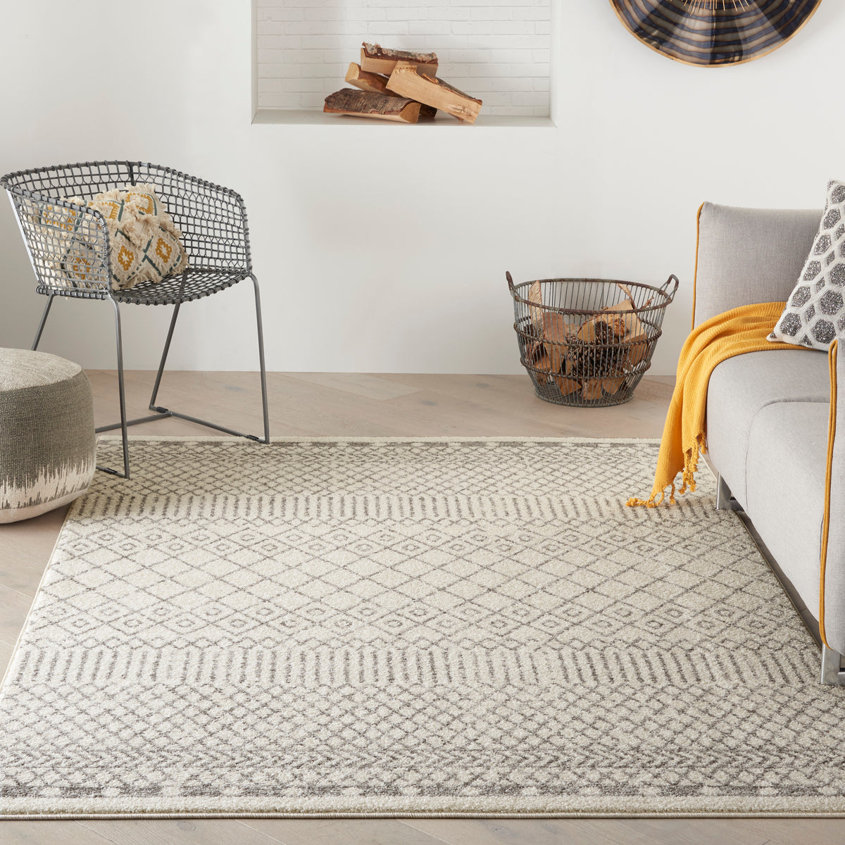Passion PSN42 Ivory Grey Rug - room scene