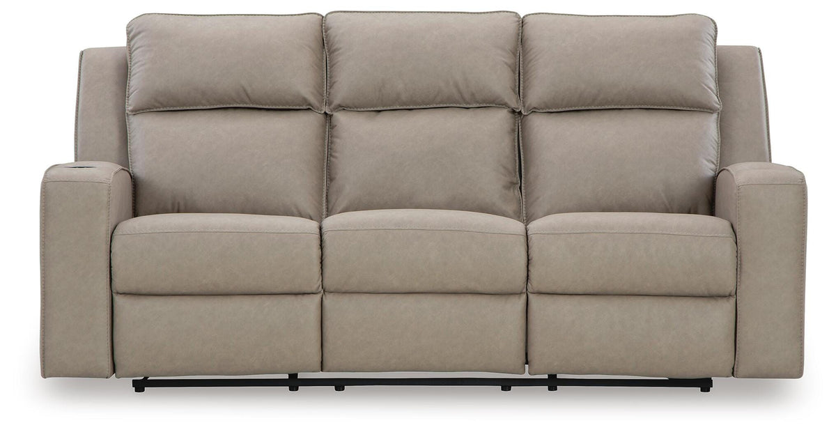 Lavenhorne REC Sofa w/Drop Down Table Faux Leather