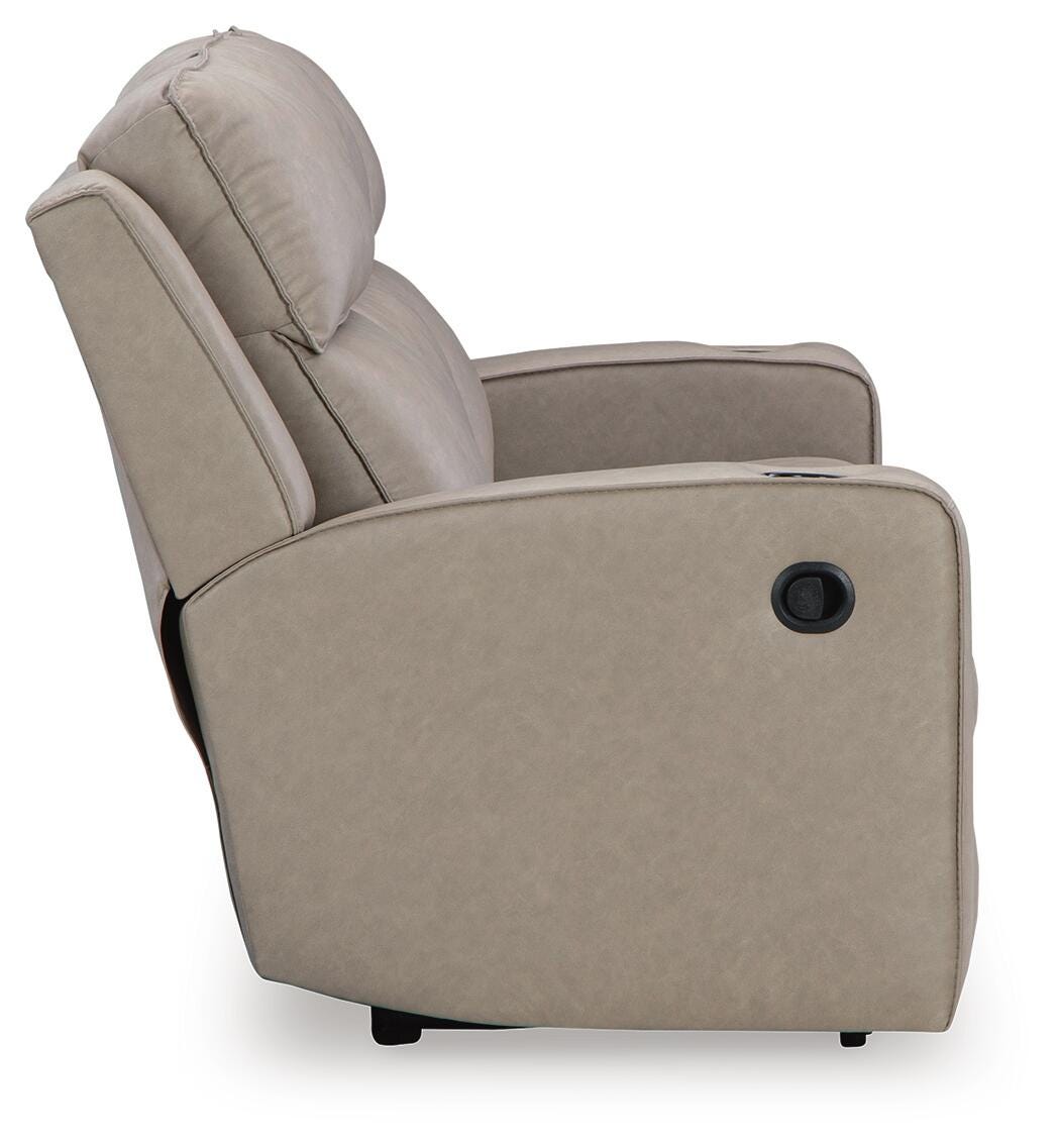Lavenhorne REC Sofa w/Drop Down Table Faux Leather