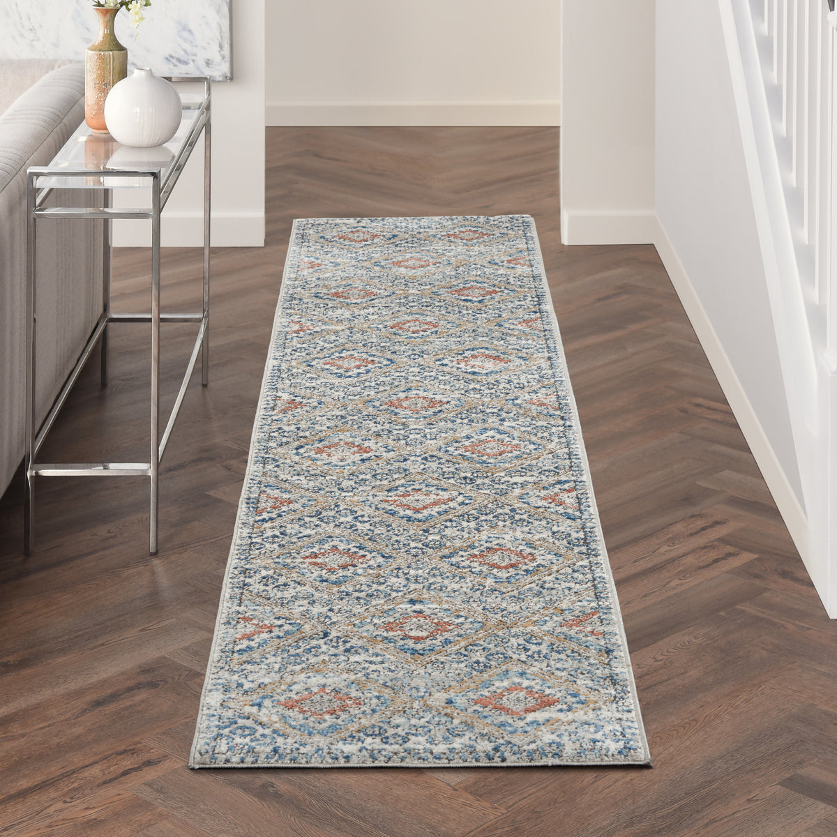Quarry QUA16 Blue Ivory Rug - room scene