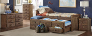 Chestnut Twin Captains Bed with Trundle