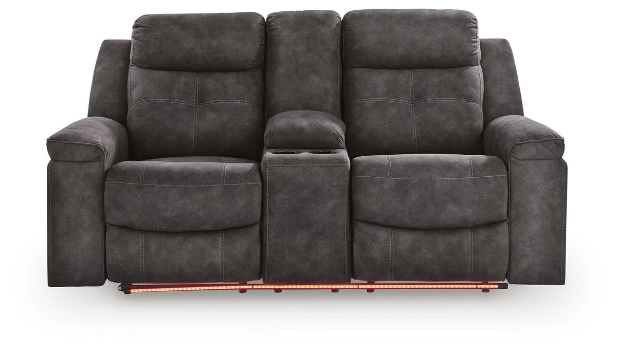 Brysonview DBL Rec Loveseat w/Console Faux Leather