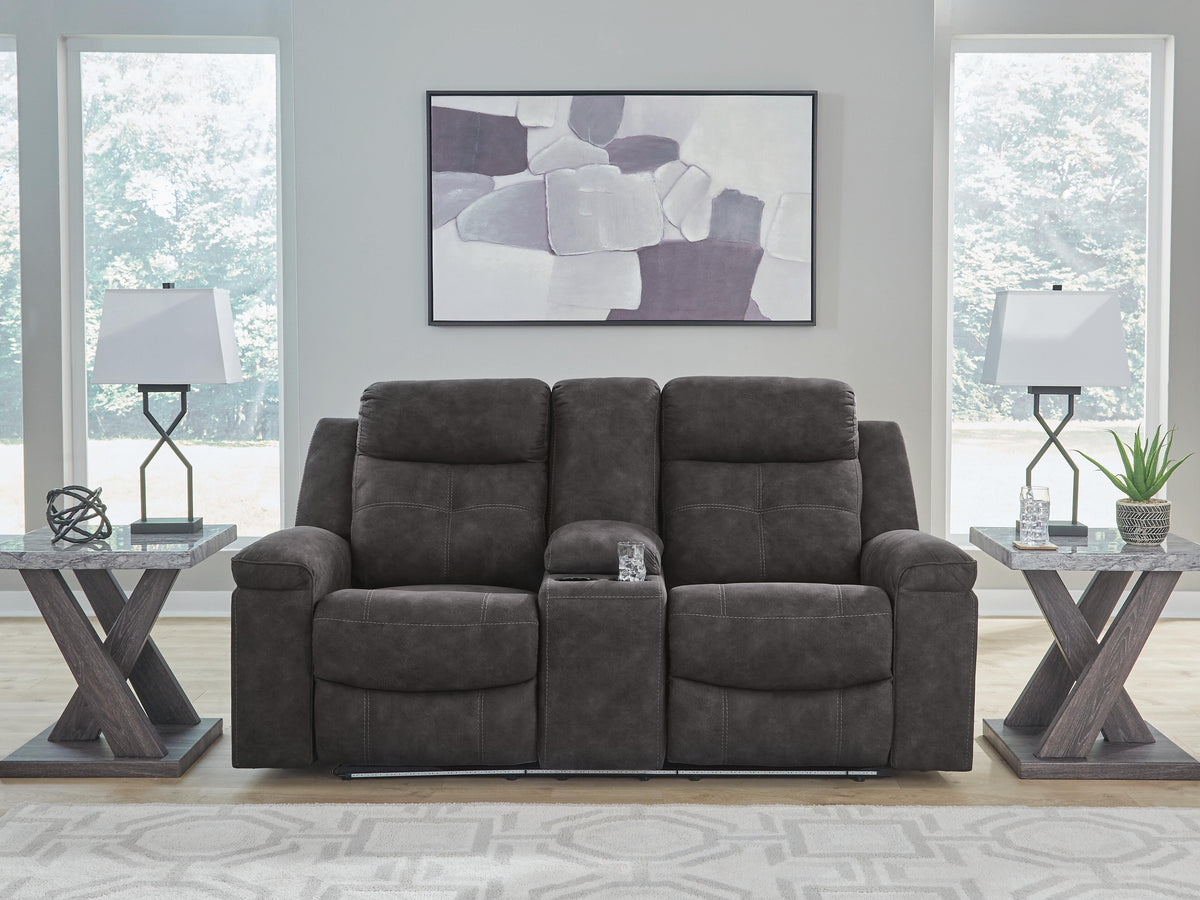 Brysonview DBL Rec Loveseat w/Console Faux Leather