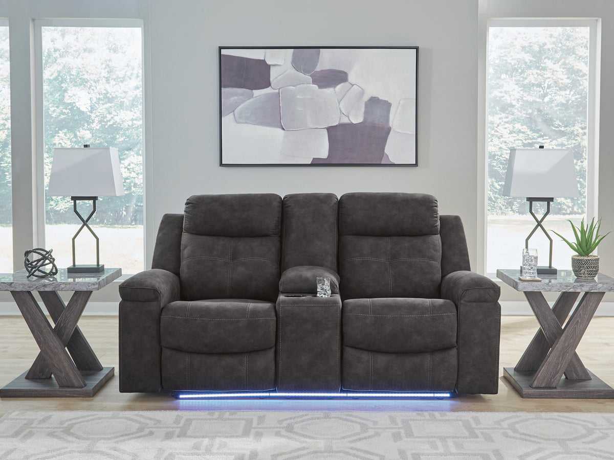 Brysonview DBL Rec Loveseat w/Console Faux Leather