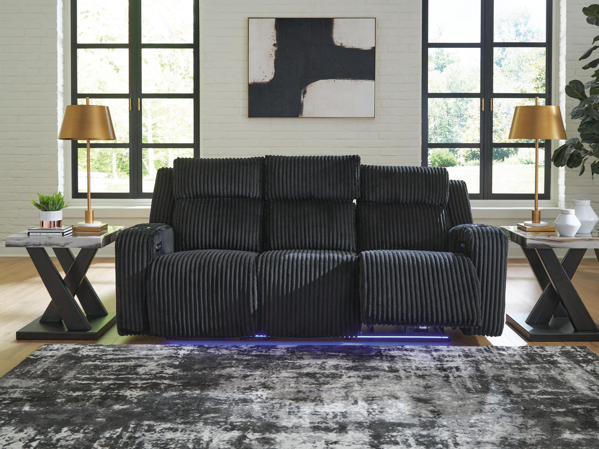 Belvarrow PWR REC Sofa with ADJ Headrest Velvet Chenille
