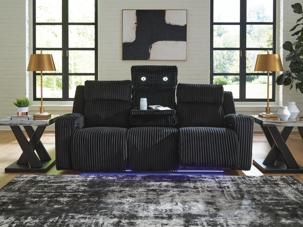 Belvarrow PWR REC Sofa with ADJ Headrest Velvet Chenille