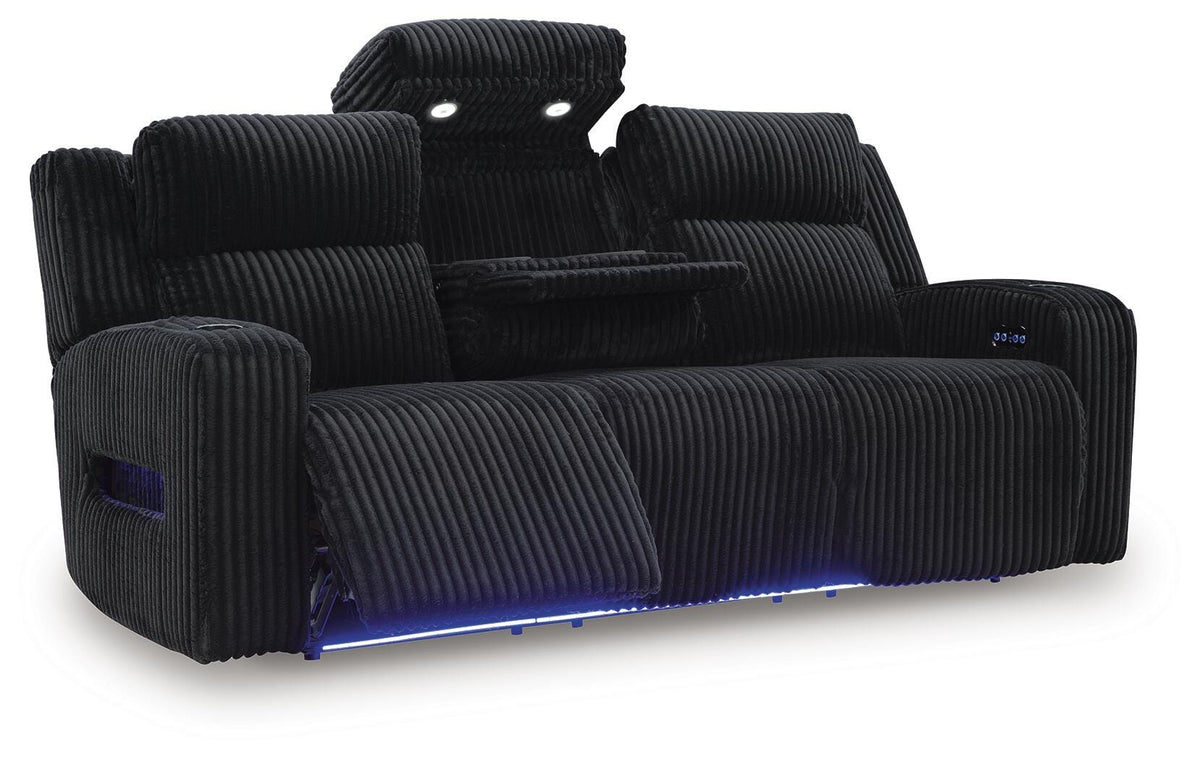 Belvarrow PWR REC Sofa with ADJ Headrest Velvet Chenille