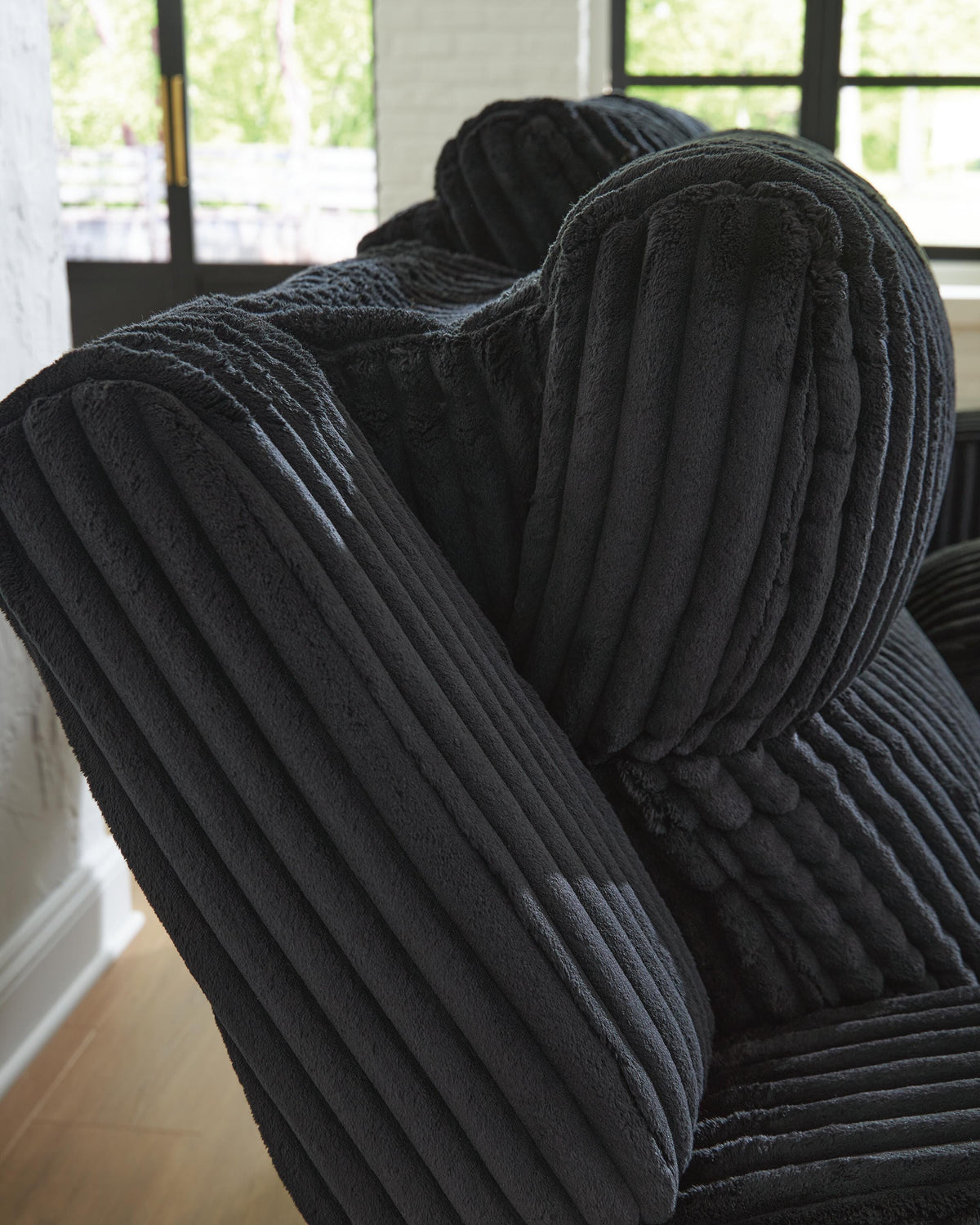 Belvarrow PWR REC Sofa with ADJ Headrest Velvet Chenille