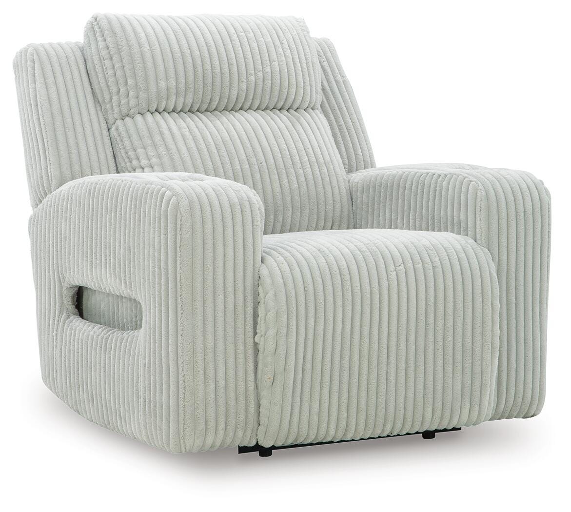 Belvarrow PWR Recliner/ADJ Headrest Velvet Chenille