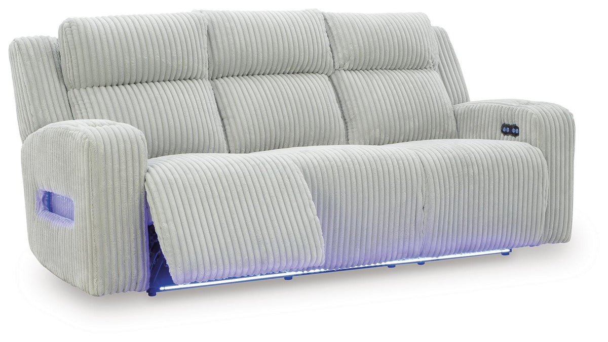 Belvarrow PWR REC Sofa with ADJ Headrest Velvet Chenille