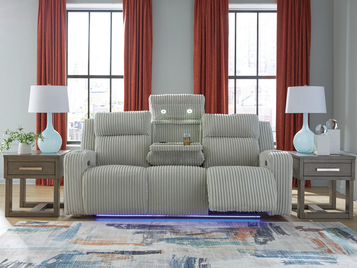 Belvarrow PWR REC Sofa with ADJ Headrest Velvet Chenille