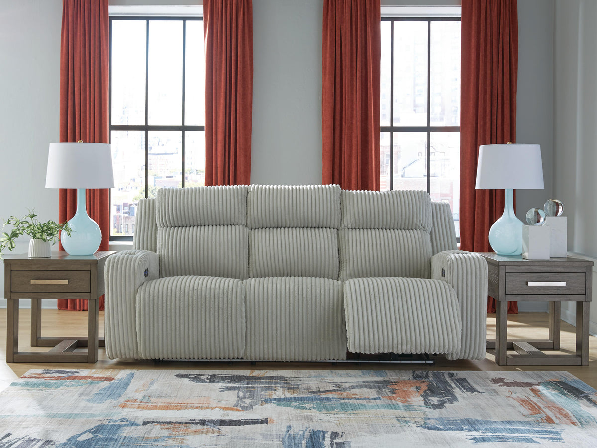 Belvarrow PWR REC Sofa with ADJ Headrest Velvet Chenille