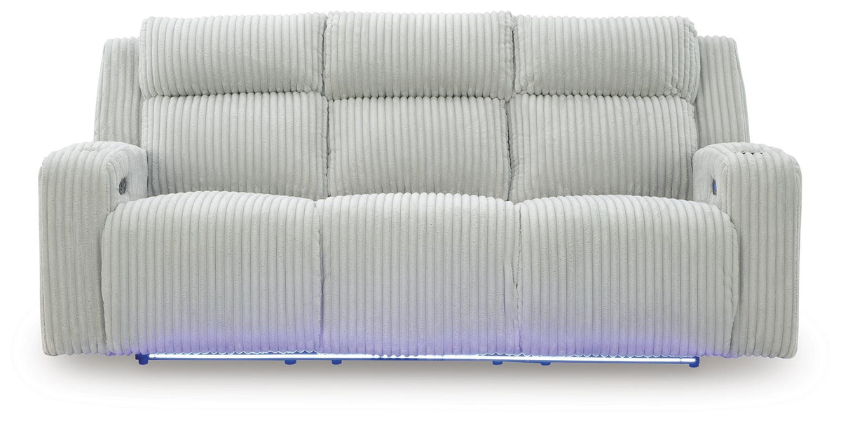 Belvarrow PWR REC Sofa with ADJ Headrest Velvet Chenille