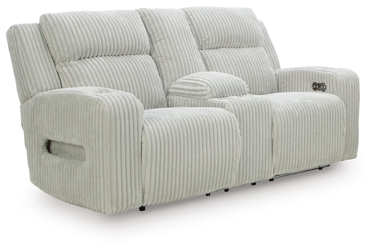 Belvarrow PWR REC Loveseat/CON/ADJ HDRST Velvet Chenille