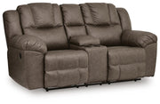 Lowilla DBL Rec Loveseat w/Console Faux Leather