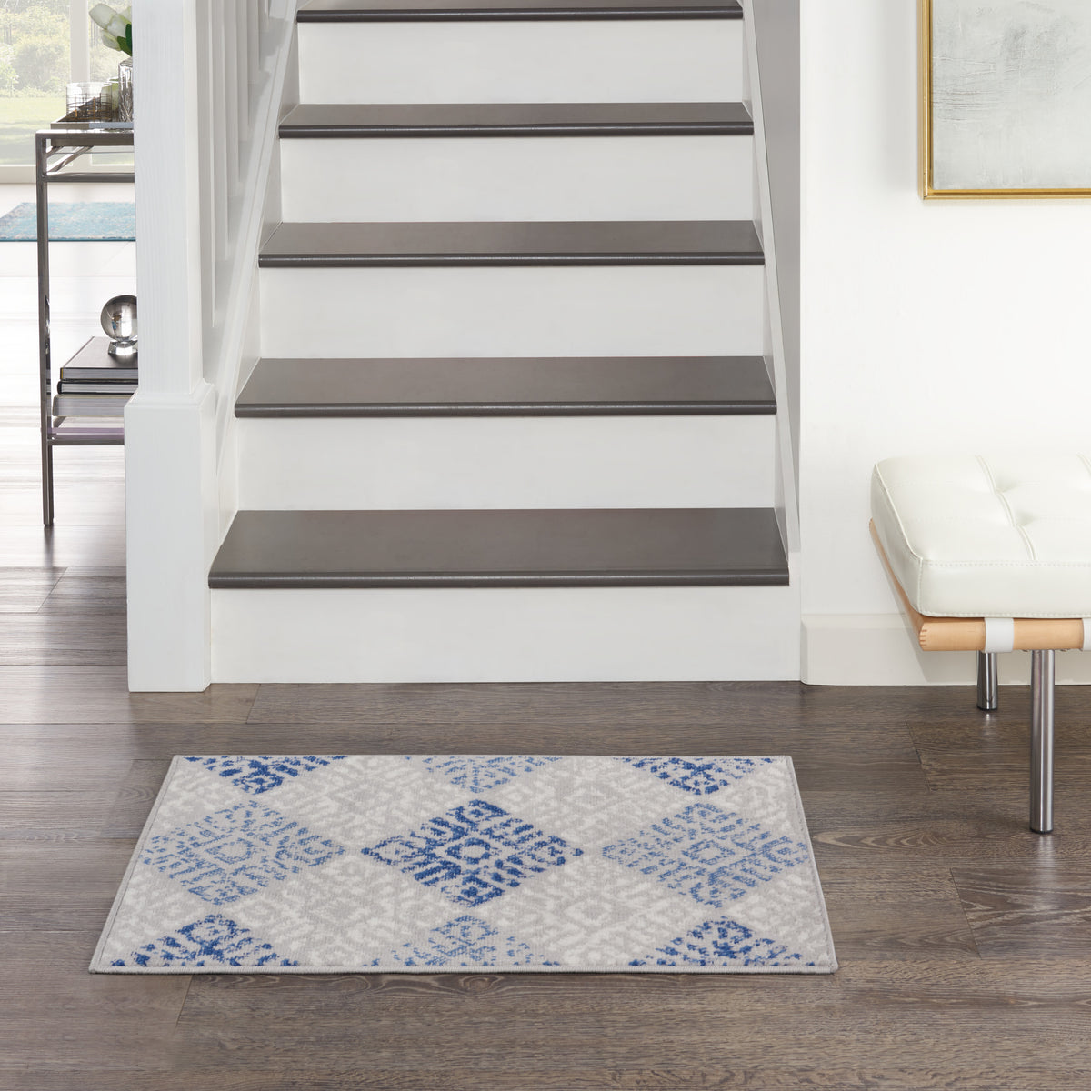 Whimsicle WHS18 Grey Blue Rug - room scene