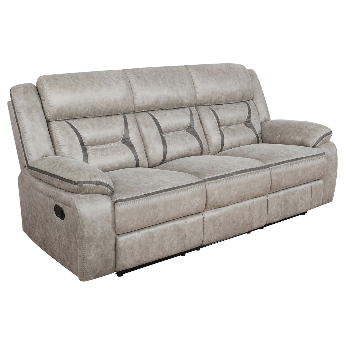 Greer 3-piece Upholstered Reclining Sofa Set - Taupe