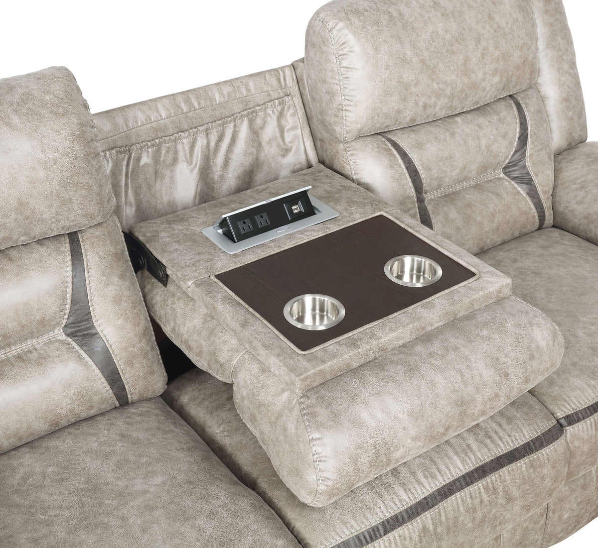 Greer 3-piece Upholstered Reclining Sofa Set - Taupe