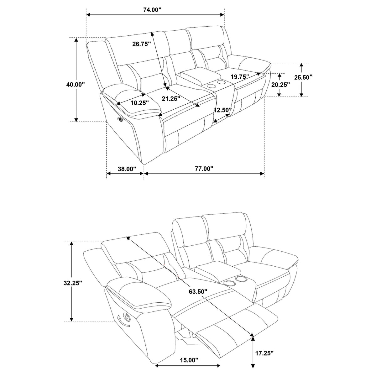 Greer Upholstered Motion Reclining Loveseat - Brown