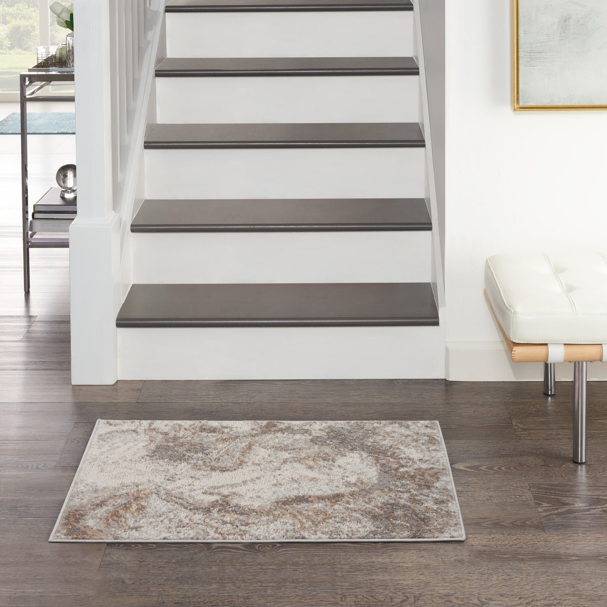 Elation ETN02 Ivory Grey Rug - room scene