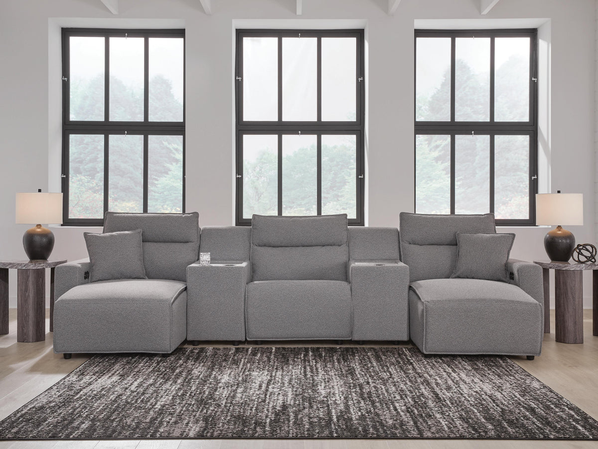 Modmax II 5-Piece Power Reclining Sectional with Chaise and Consoles Next-Gen Nuvella™