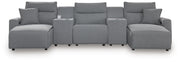 Modmax II 5-Piece Power Reclining Sectional with Chaise and Consoles Next-Gen Nuvella™