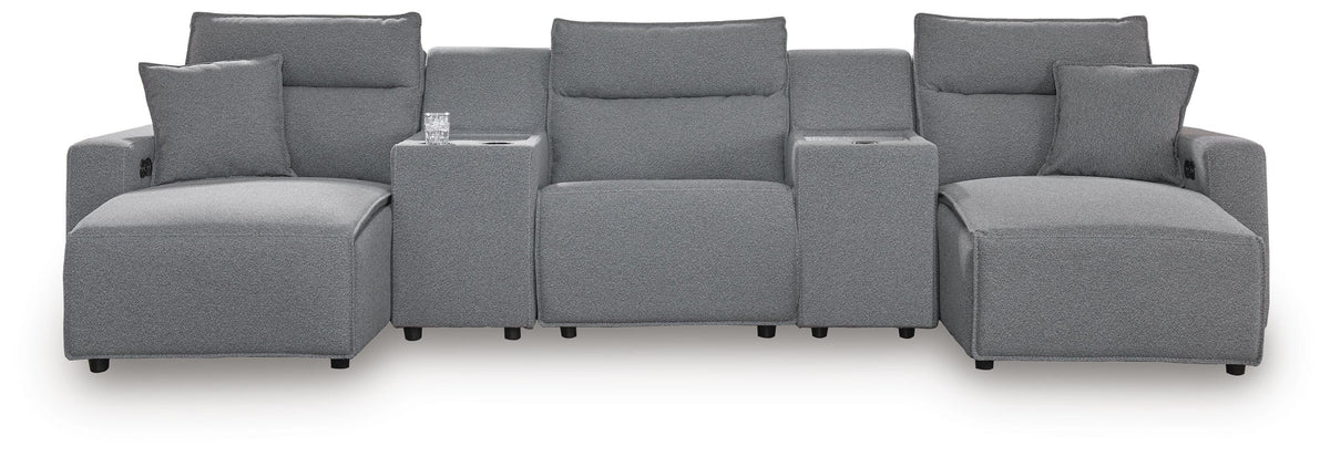 Modmax II 5-Piece Power Reclining Sectional with Chaise and Consoles Next-Gen Nuvella™