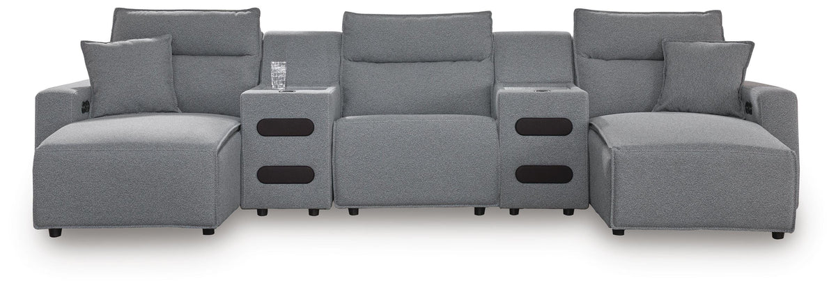 Modmax II 5-Piece Power Reclining Sectional with Chaise and Audio Consoles Next-Gen Nuvella™