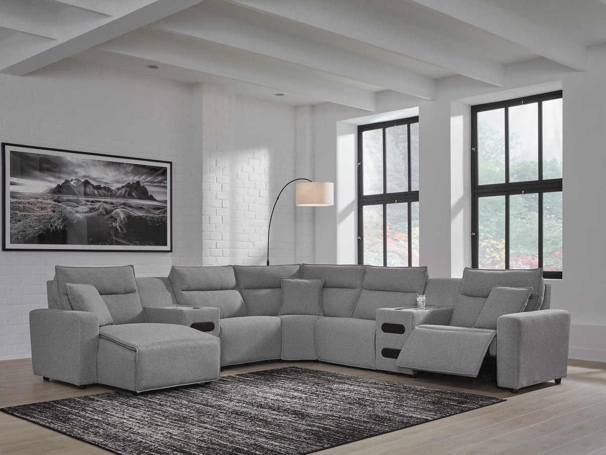 Modmax II 7-Piece Power Reclining Sectional with Chaise and Audio Consoles Next-Gen Nuvella™