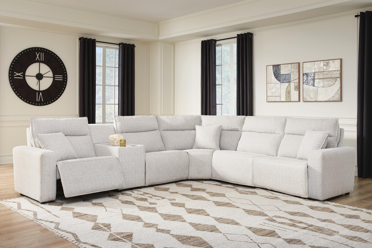 Modmax II 6-Piece Power Reclining Sectional with Console Next-Gen Nuvella™ - Stone