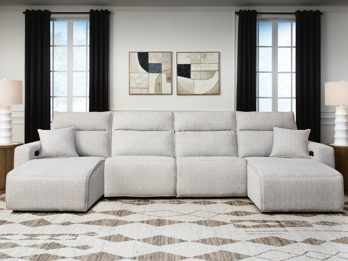 Modmax II 4-Piece Power Reclining Sectional with Chaise Next-Gen Nuvella™ - Stone