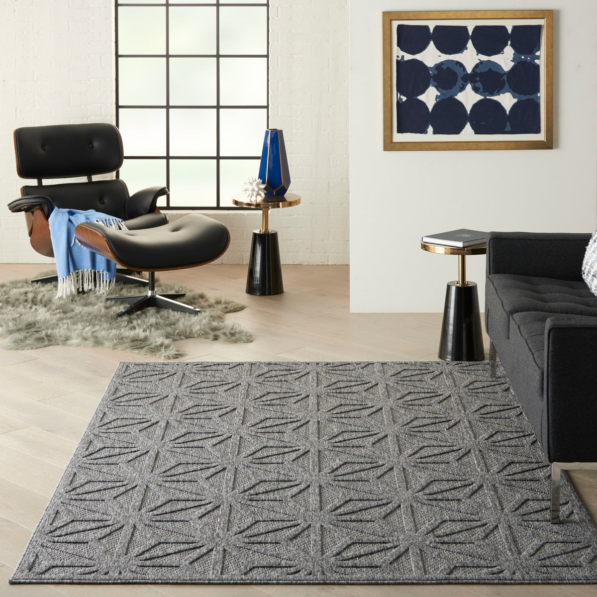 Cozumel CZM01 Dark Grey Rug - room scene