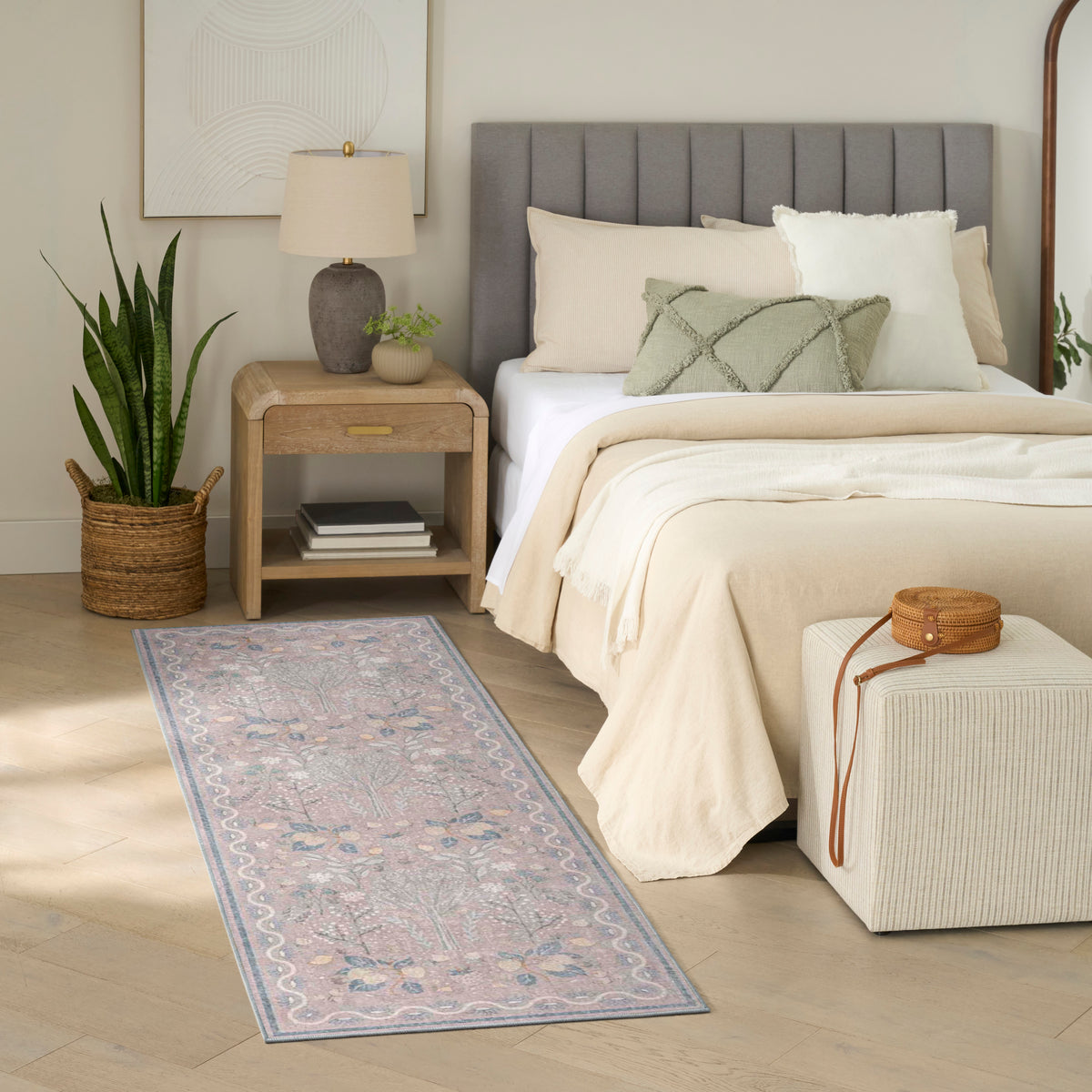 Botanical Washables BOT04 Grey Multicolor Rug - room scene