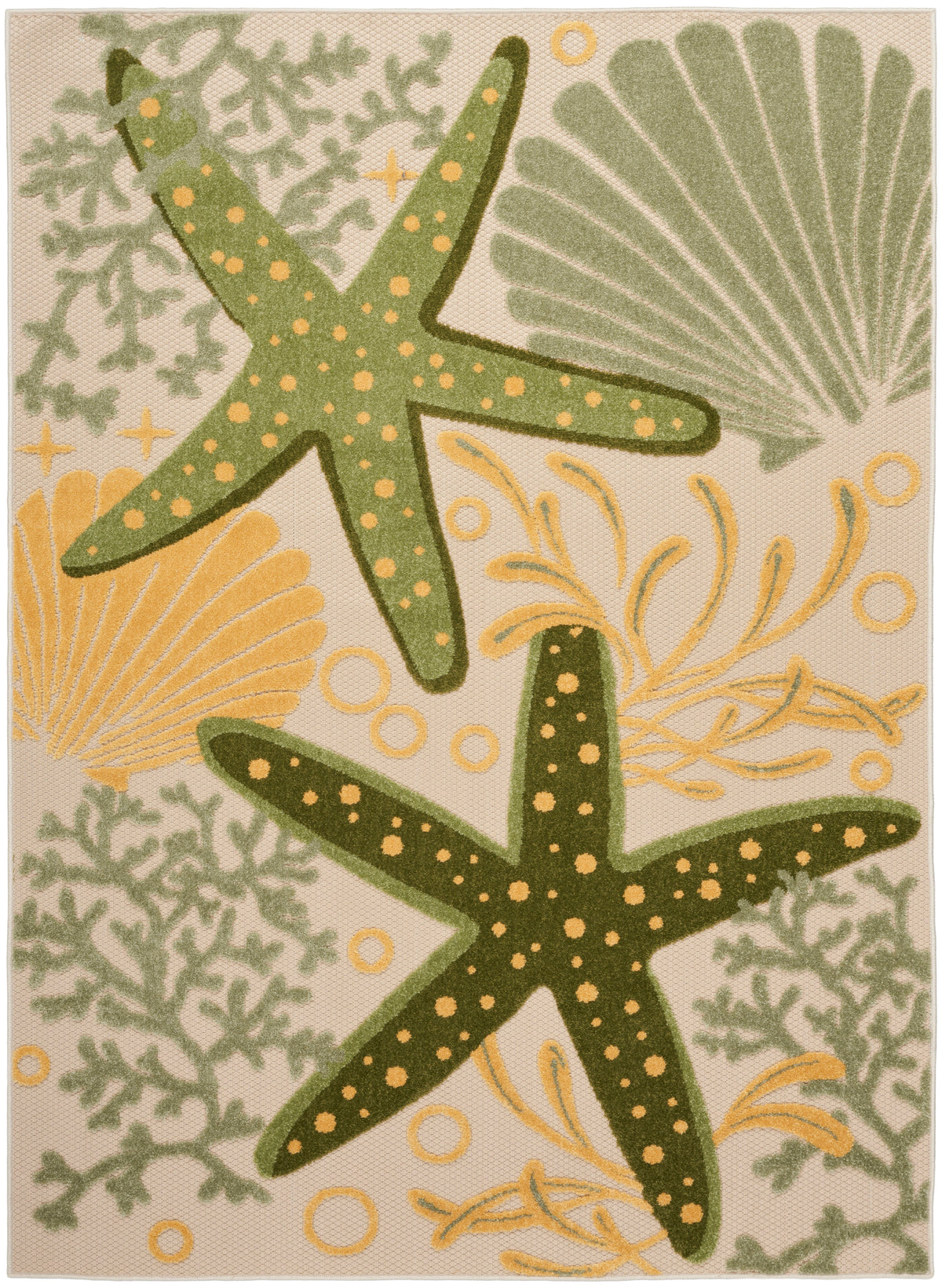 Aloha ALH24 Green Yellow Rug - Rectangle