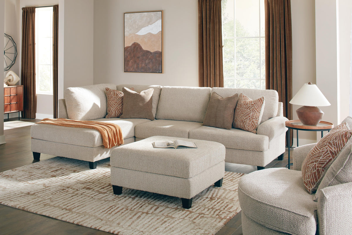 Steelwater Retreat 2-Piece Sectional with Chaise and Oversized Accent Ottoman
