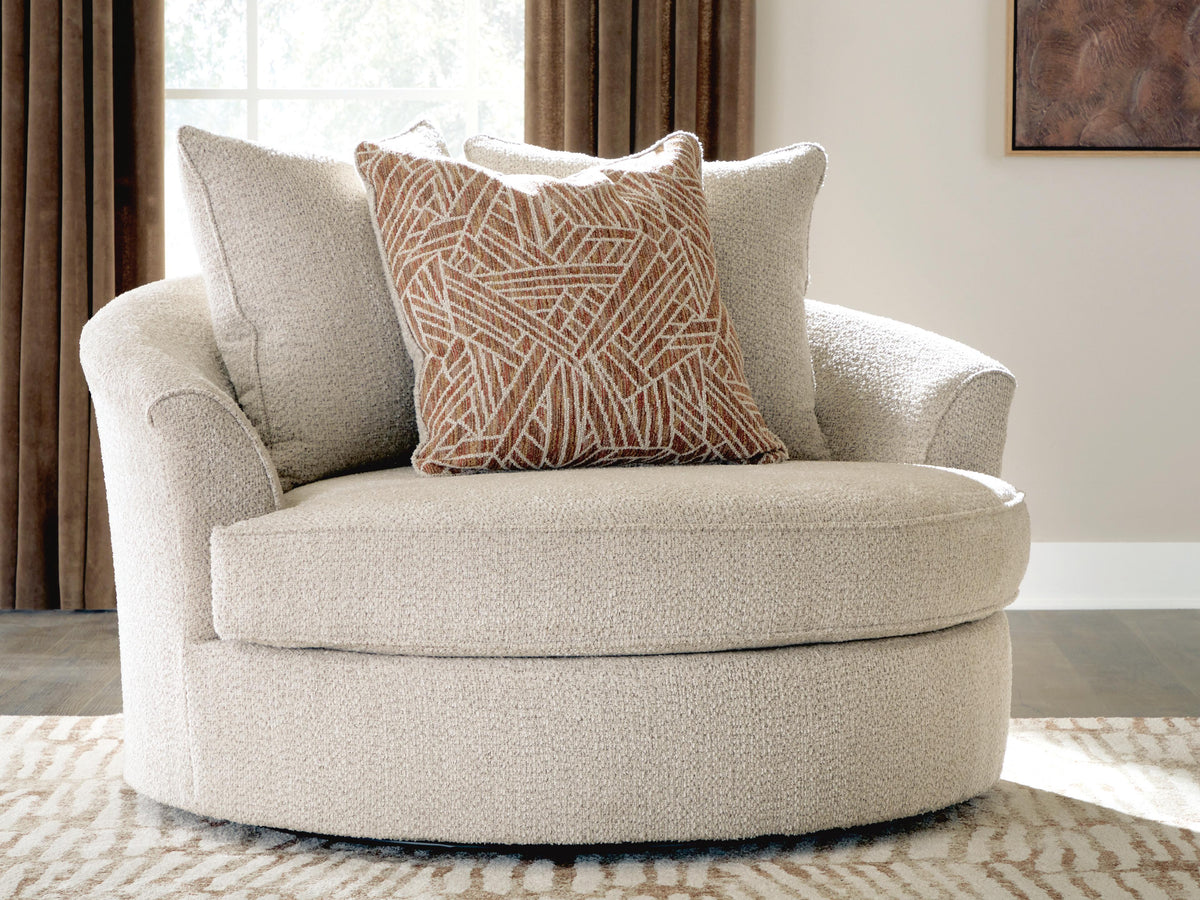Steelwater Retreat Oversized Swivel Accent Chair Chenille