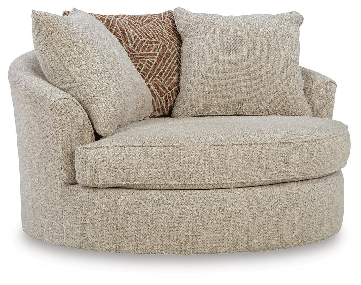 Steelwater Retreat Oversized Swivel Accent Chair Chenille