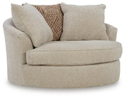 Steelwater Retreat Oversized Swivel Accent Chair Chenille