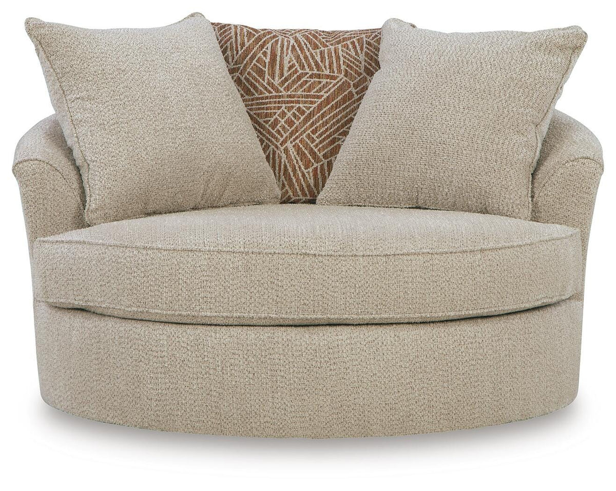Steelwater Retreat Oversized Swivel Accent Chair Chenille