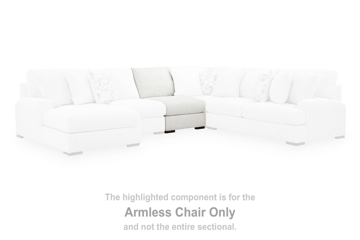 Misty-Lakes Armless Chair Chenille Next-Gen Nuvella™ Performance Fabric