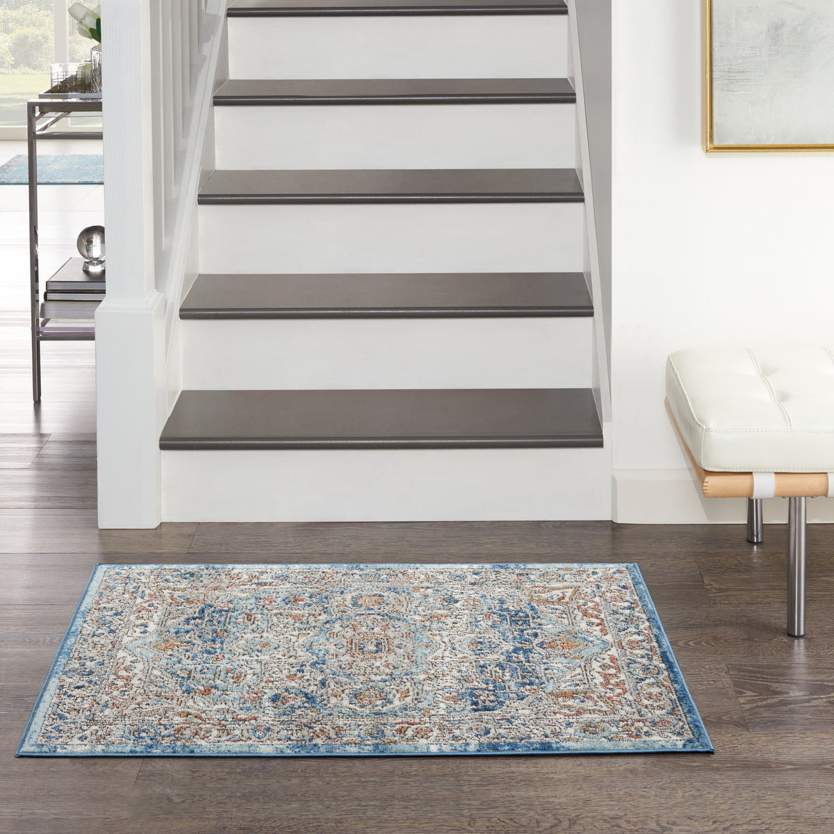 Quarry QUA11 Ivory Blue Rug - room scene
