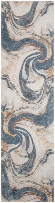 Astra Machine Washable ASW15 Ivory Blue Rug - Runner