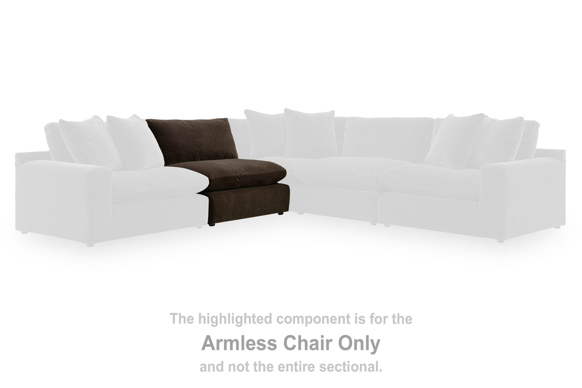 Maxton Heights Armless Chair Velvet Chenille