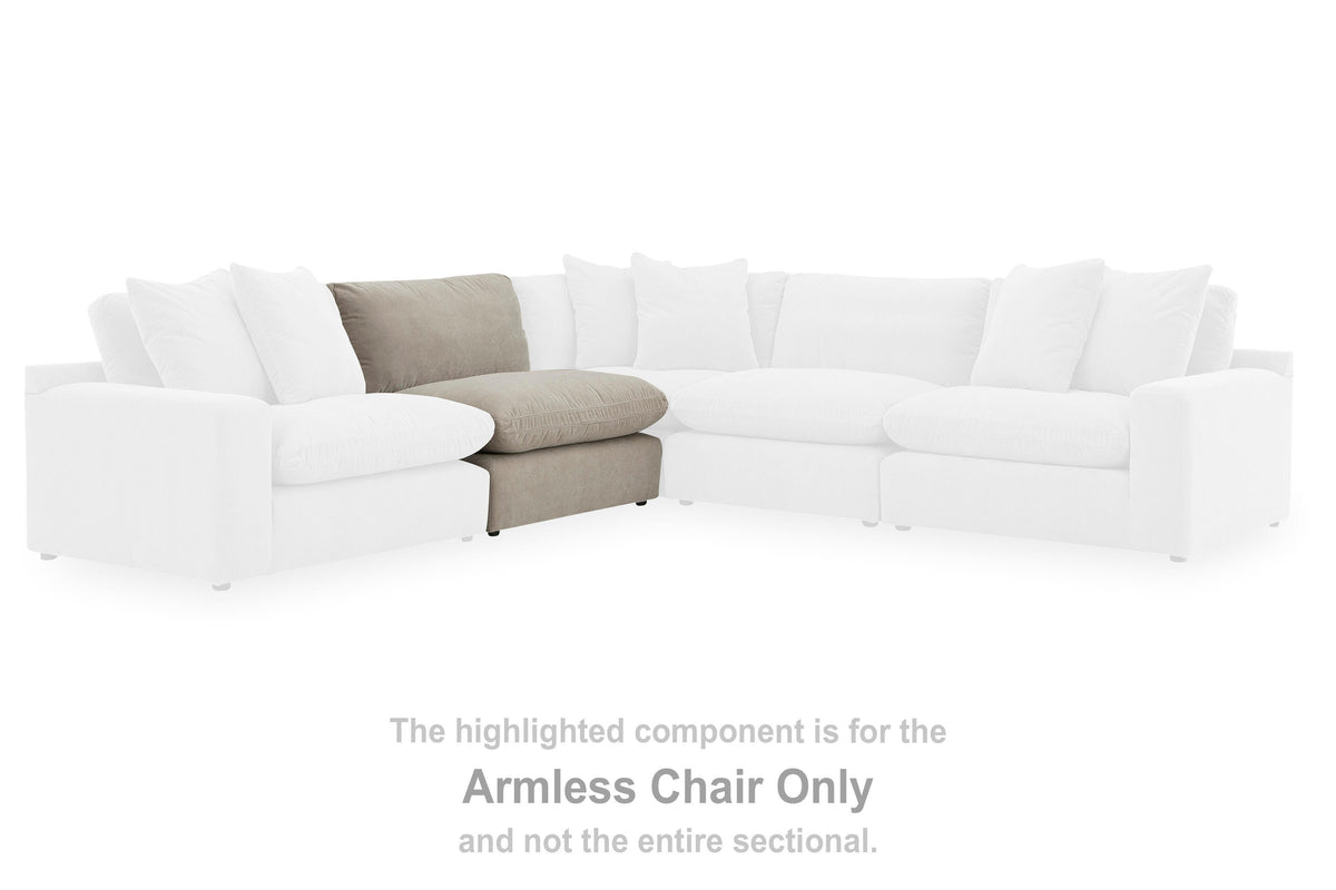 Maxton Heights Armless Chair Velvet Chenille